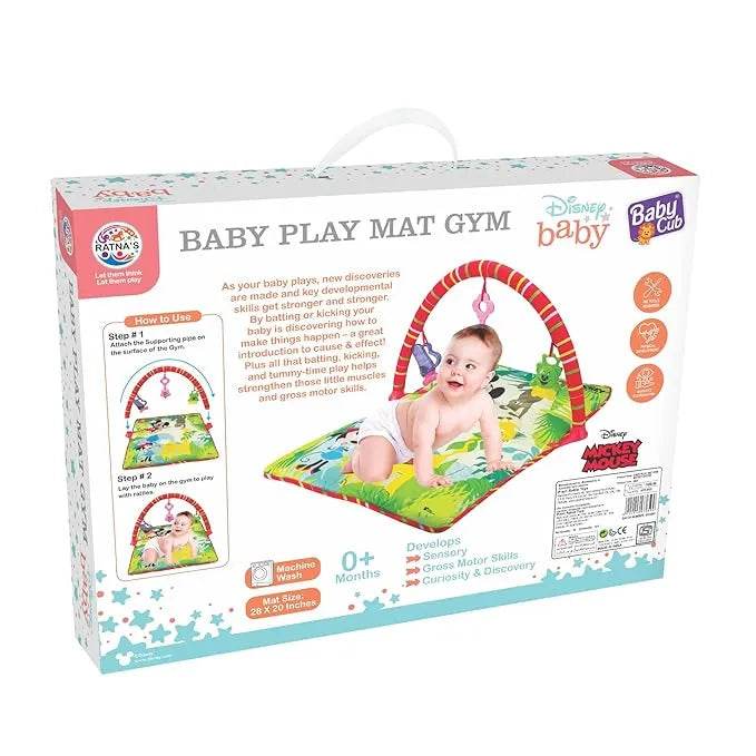 Ratna's Disney Baby Play Gym Mickey Mouse with Waterproof Soft Cozy matt Size 28 x 20 inches & Cute Hanging Toys for Infants (Multicolour) - T-Rex the toyland Sitamarhi