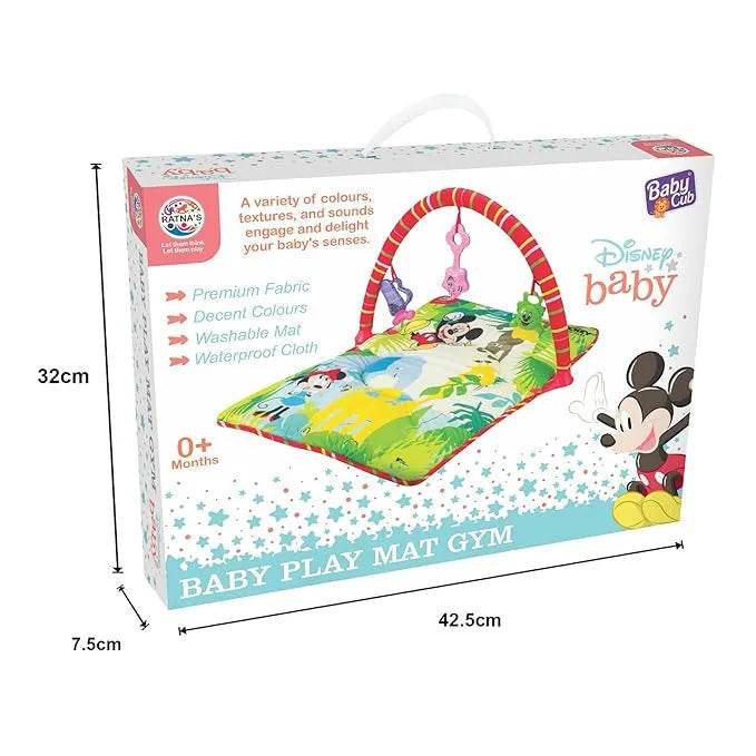 Ratna's Disney Baby Play Gym Mickey Mouse with Waterproof Soft Cozy matt Size 28 x 20 inches & Cute Hanging Toys for Infants (Multicolour) - T-Rex the toyland Sitamarhi