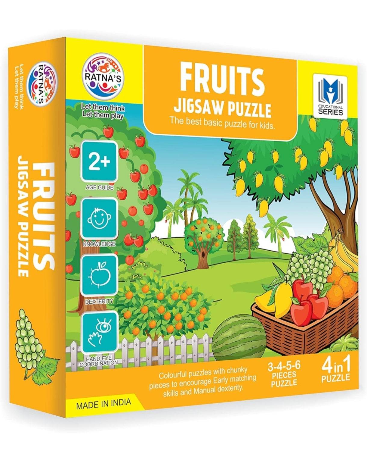 Educational fruit puzzle for toddlers by T-Rex the toyland Sitamarhi with colorful fruit jigsaw pieces
