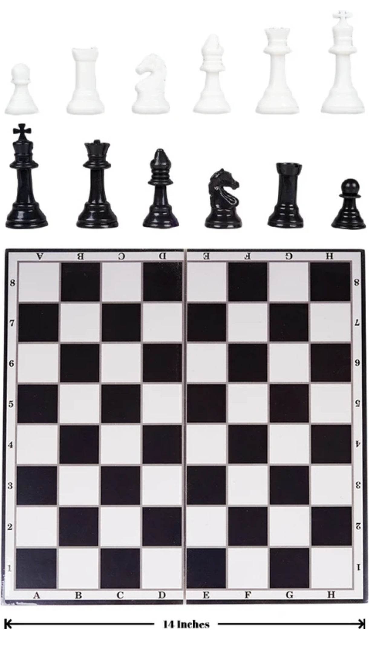 Ratna's Emperor Chess Set Board Game with Folding Chess Board and Black & White Chessmen's for Kids & Adults - T-Rex the toyland Sitamarhi