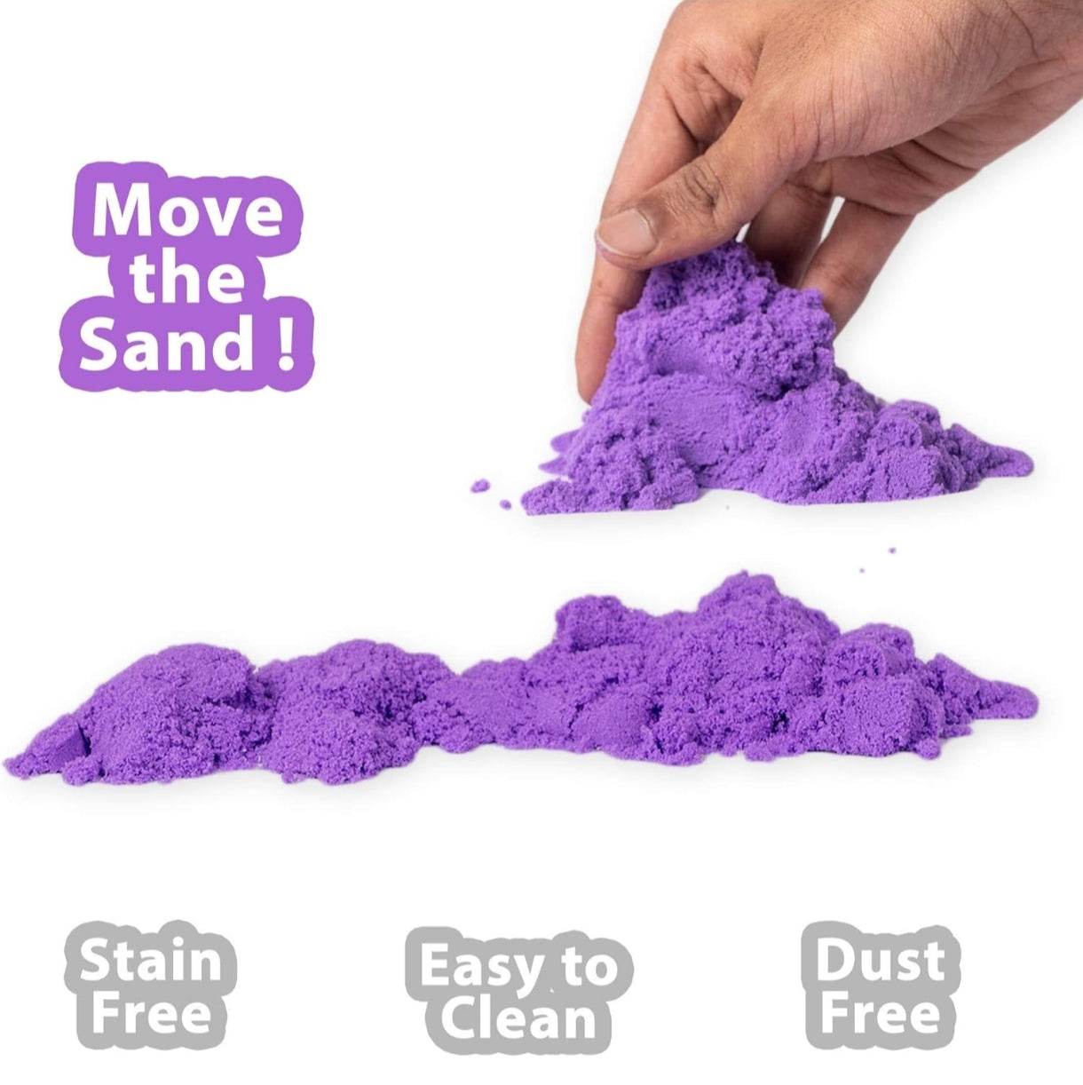 Ratna's Fantasy Sand 500 Grams Pink Colour with Inflatable Tray, 1 Big Mould, 6 Small Moulds & 1 Toy Plastic Knife | Smooth, Non Sticky Kinetic Sand Set for Kids - T-Rex the toyland Sitamarhi