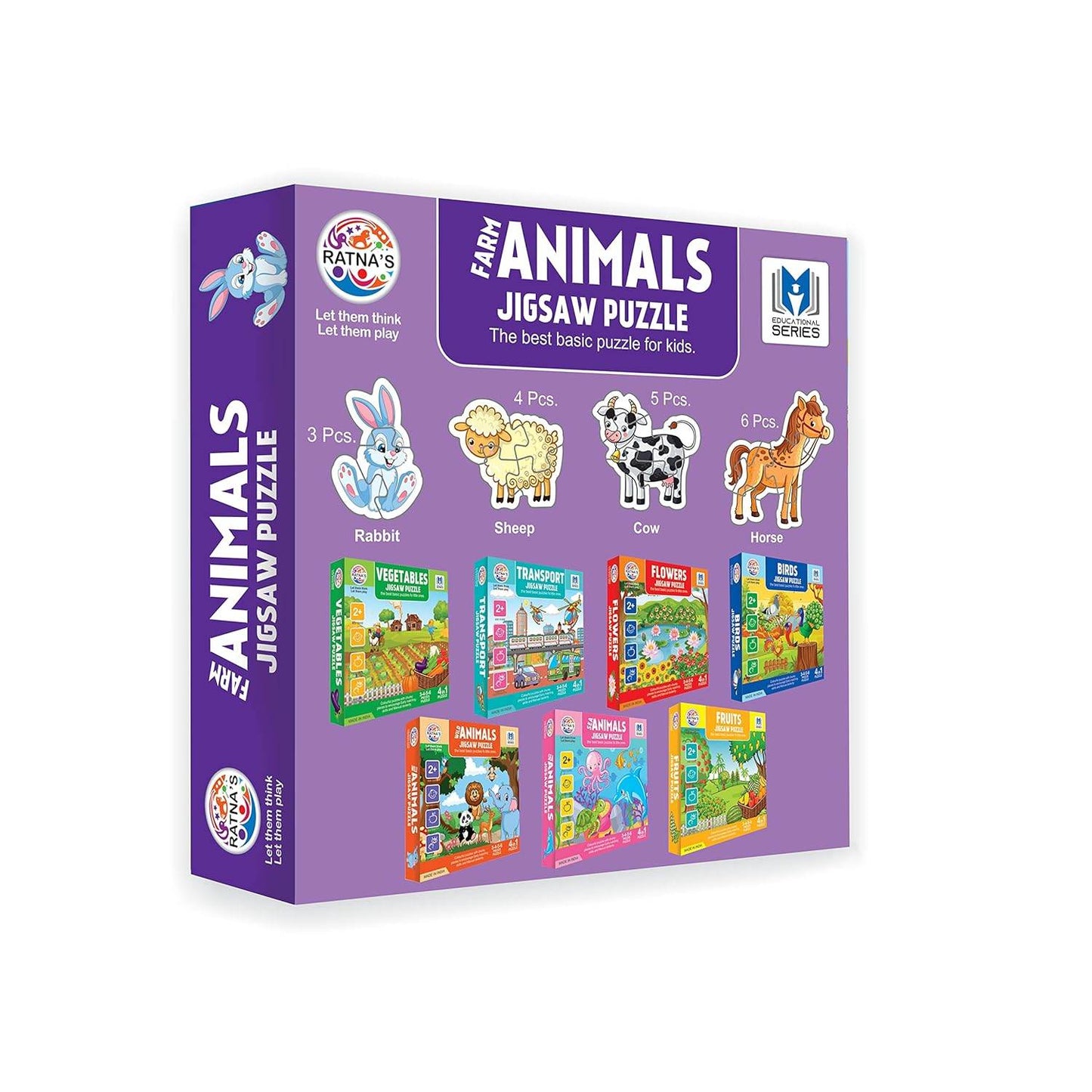 Farm animal puzzle for toddlers by T-Rex the toyland Sitamarhi with rabbit sheep cow and horse pieces