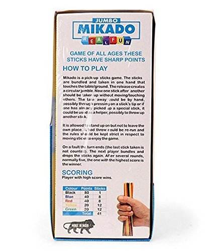 Jumbo Mikado sticks game for kids by T-Rex the Toyland Sitamarhi with colored wooden sticks in hand