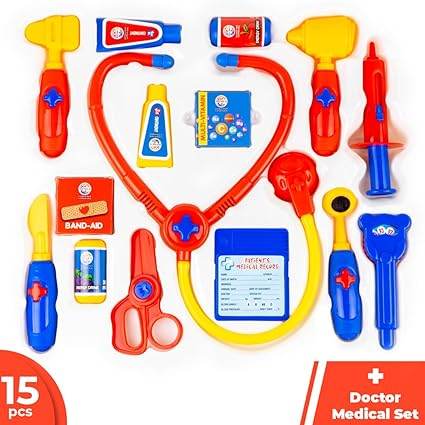 Ratna's Medicare Medical Kit Deluxe with 15 Medical Instruments & Accessories | Doctor Set Pretend Play | A Perfect Role Play Toy for Kids 2+ Years - T-Rex the toyland Sitamarhi