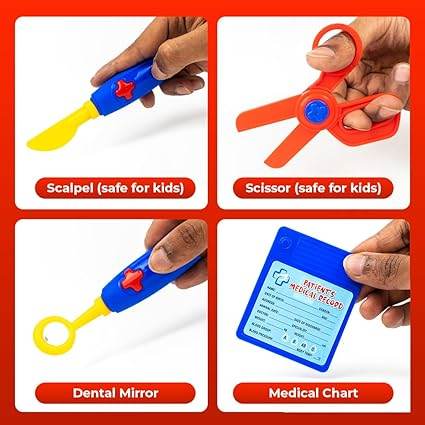 Ratna's Medicare Medical Kit Deluxe with 15 Medical Instruments & Accessories | Doctor Set Pretend Play | A Perfect Role Play Toy for Kids 2+ Years - T-Rex the toyland Sitamarhi