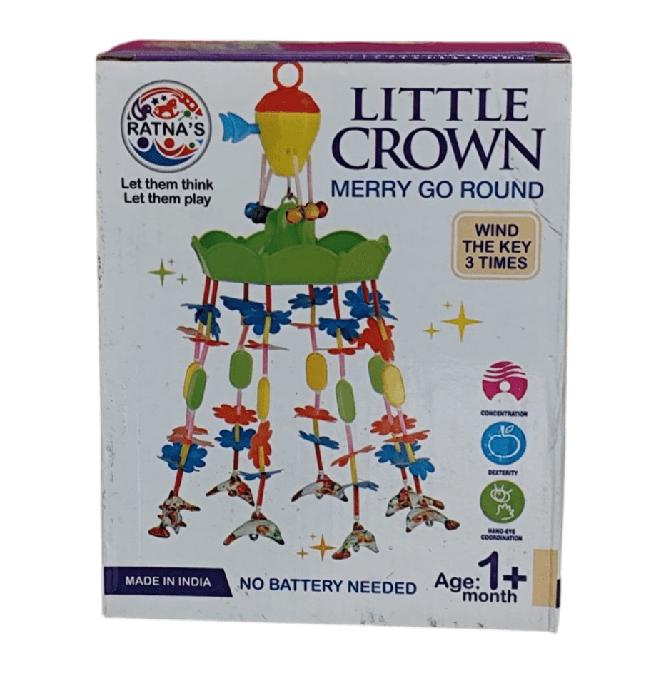 Ratna's Merry go Round Little Crown JHUMMER for Infants. See Your Child Enjoy The Soothing Music (Assorted Colours) - T-Rex the toyland Sitamarhi