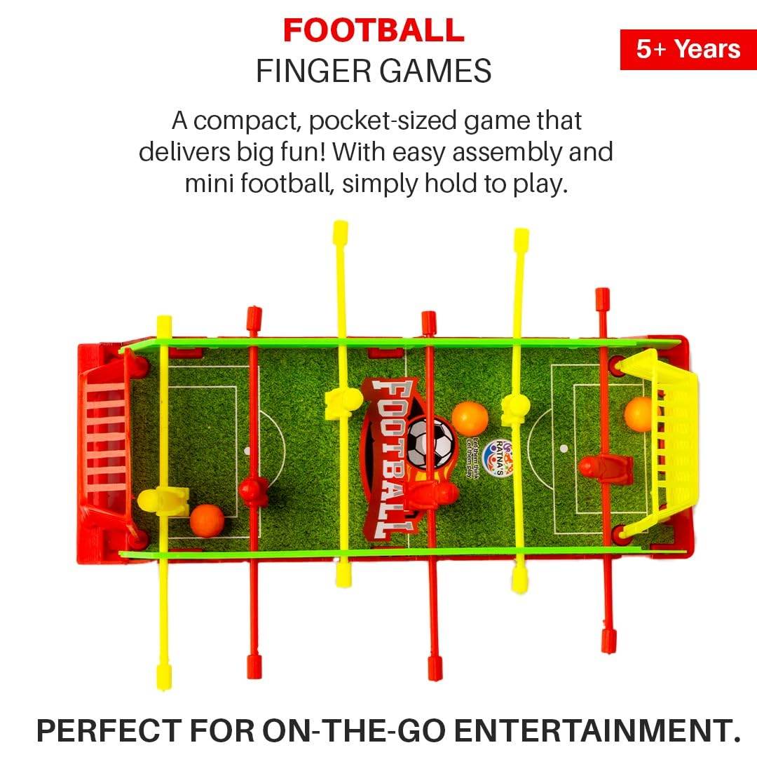 Mini foosball table for kids by Prem Ratna with colorful rods and compact design for on-the-go entertainment