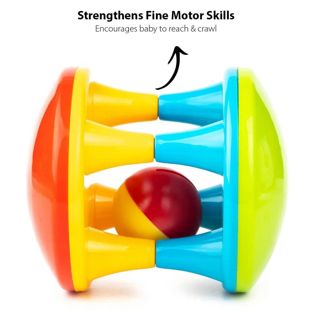 Ratnas musical roller for babies in bright colors with a central ball to strengthen fine motor skills