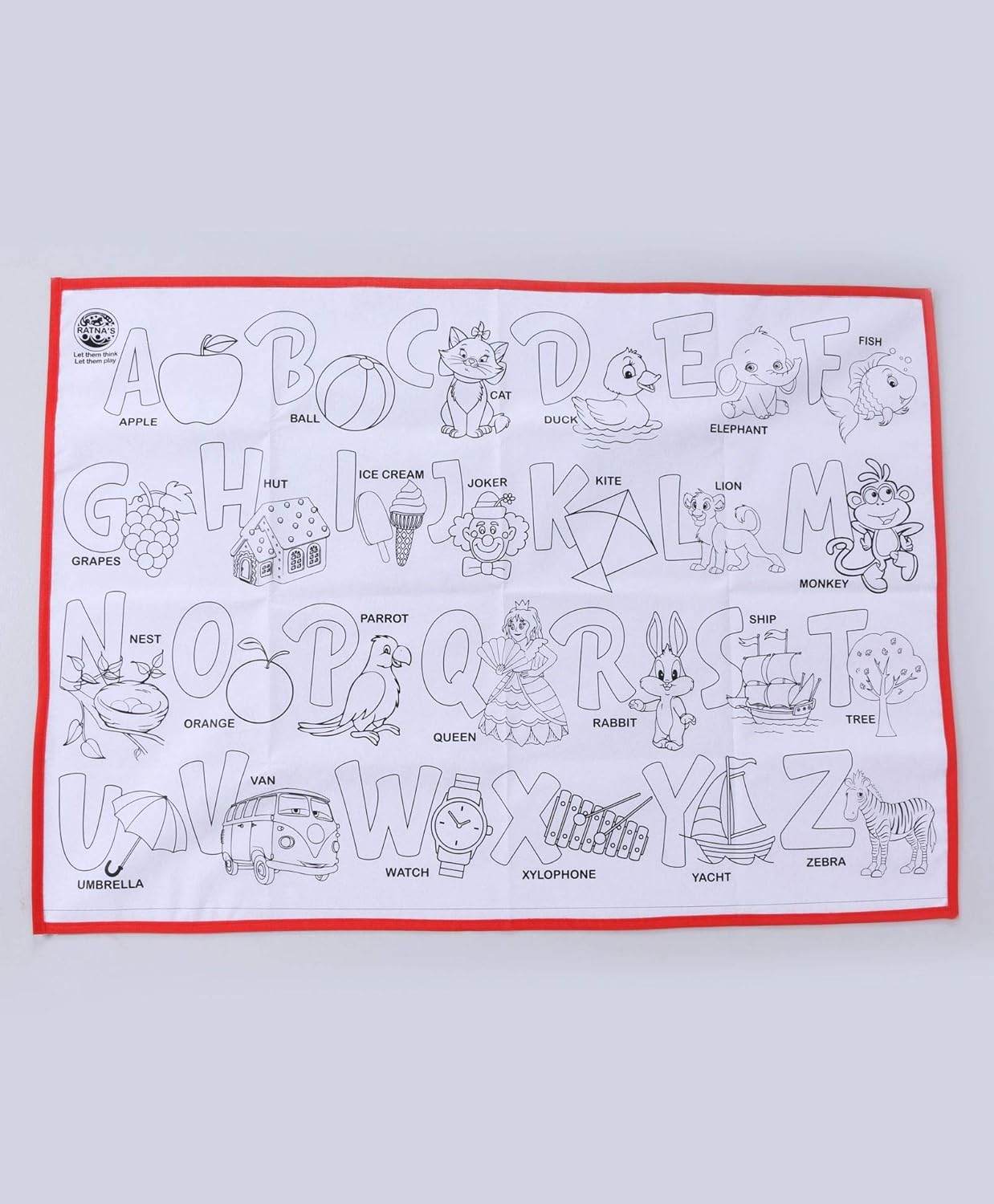 Ratna's My Coloring Mat Alphabets & Pictures Printed Mat of Size 40 x 27 Inches, Washable & Reusable Colouring Kit for Kids 3+ Years - T-Rex the toyland Sitamarhi