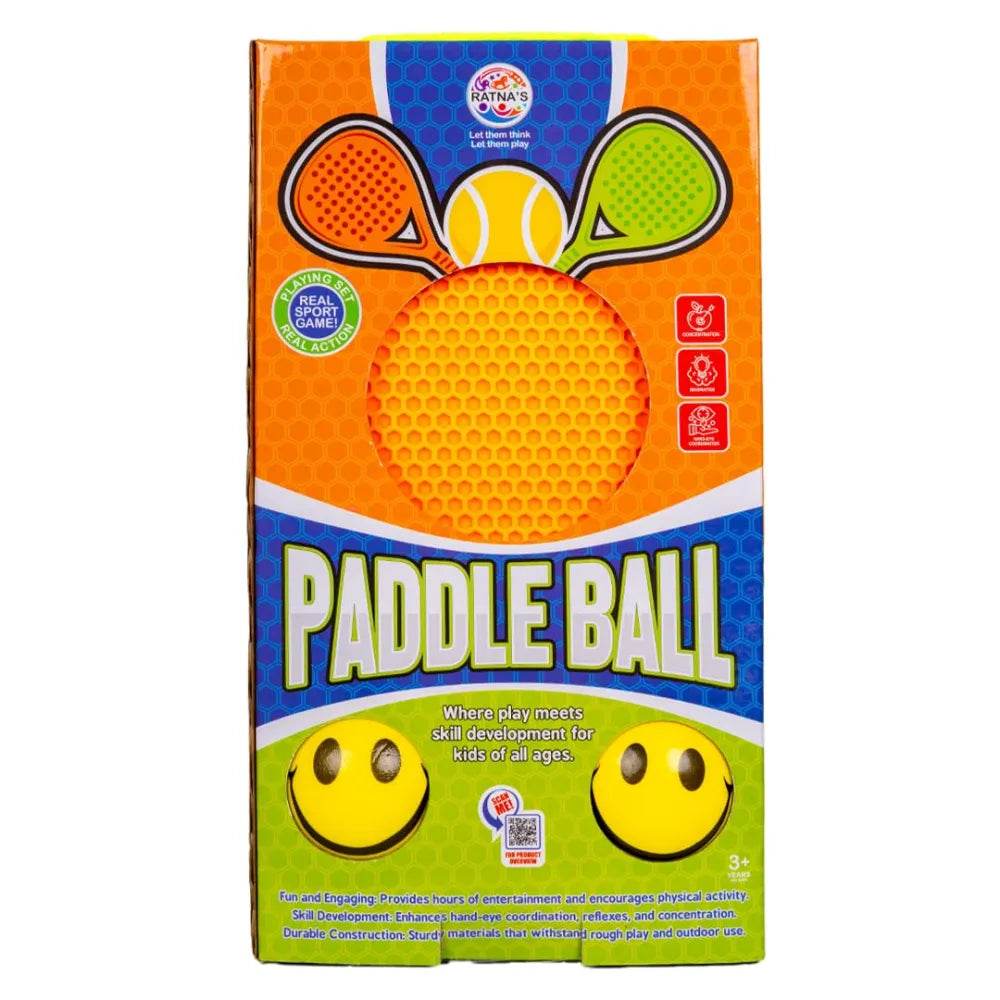 Ratna's Paddle Ball Classic Outdoor Game with 2 Racquets & 2 Soft Balls for Kids 3+ Years - T-Rex the toyland Sitamarhi