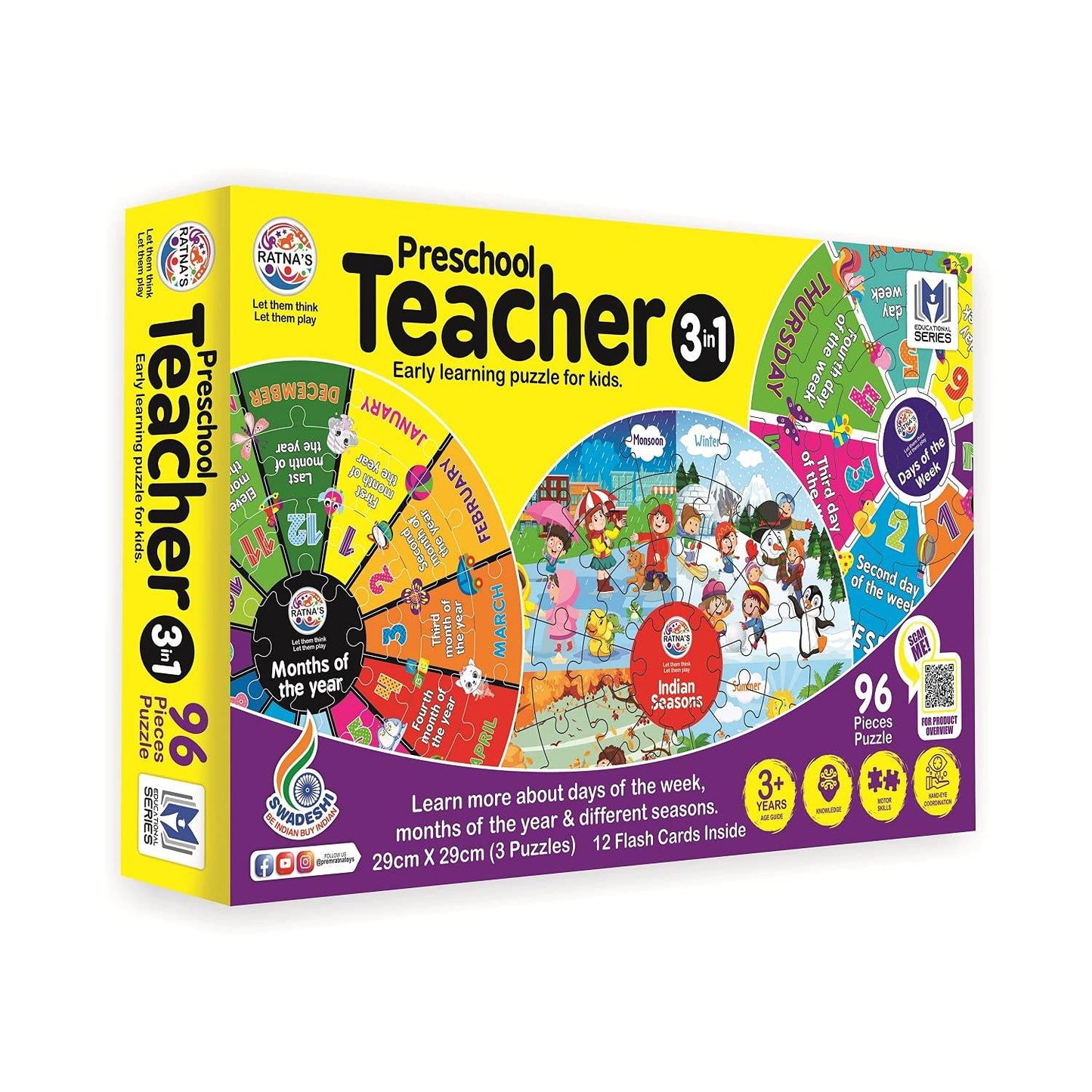 Preschool educational puzzle for kids by T-Rex the toyland Sitamarhi featuring days, months, and seasons learning set