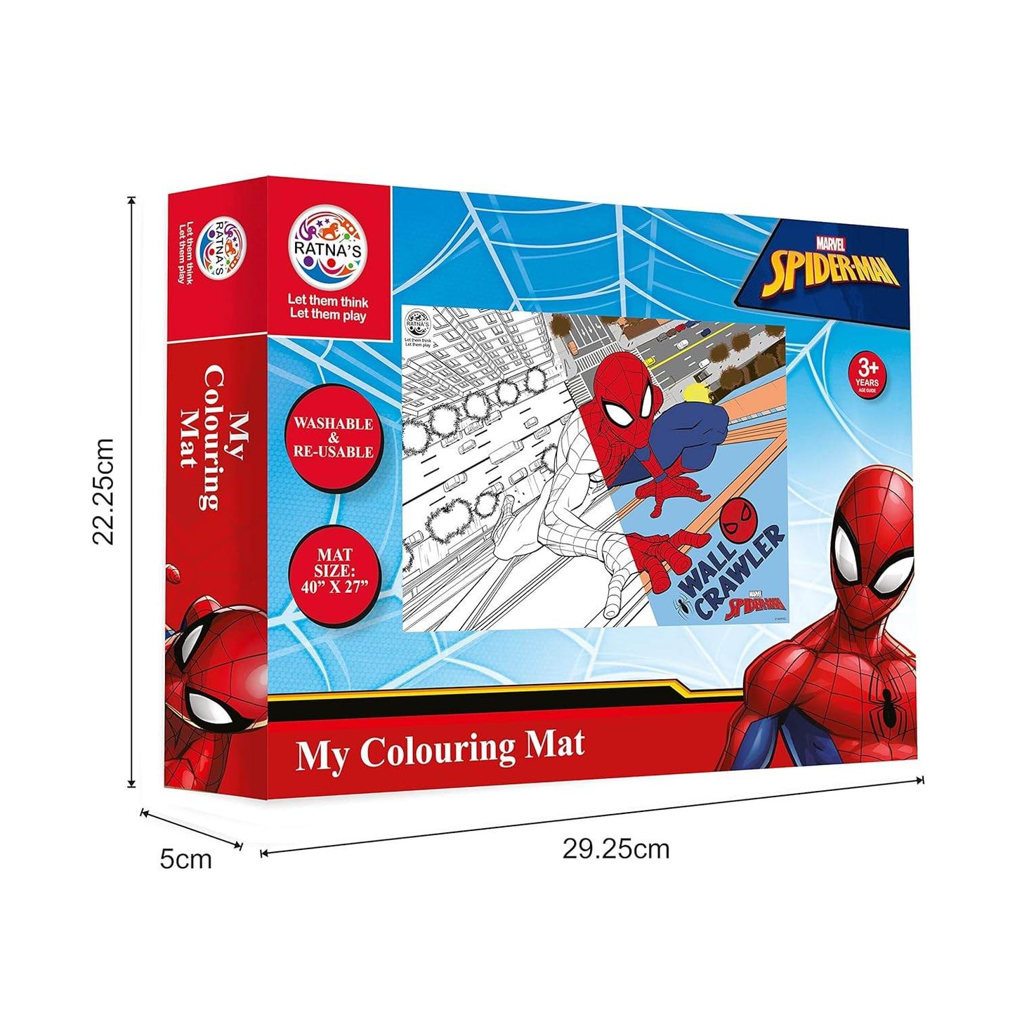 Spiderman coloring mat for kids washable and reusable with wall crawler design