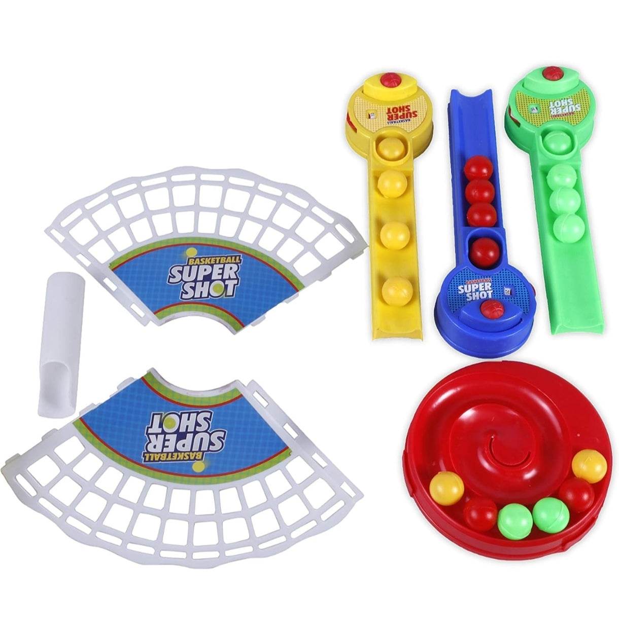 Prem Ratna super shot basketball game for kids with colorful plastic launchers and balls
