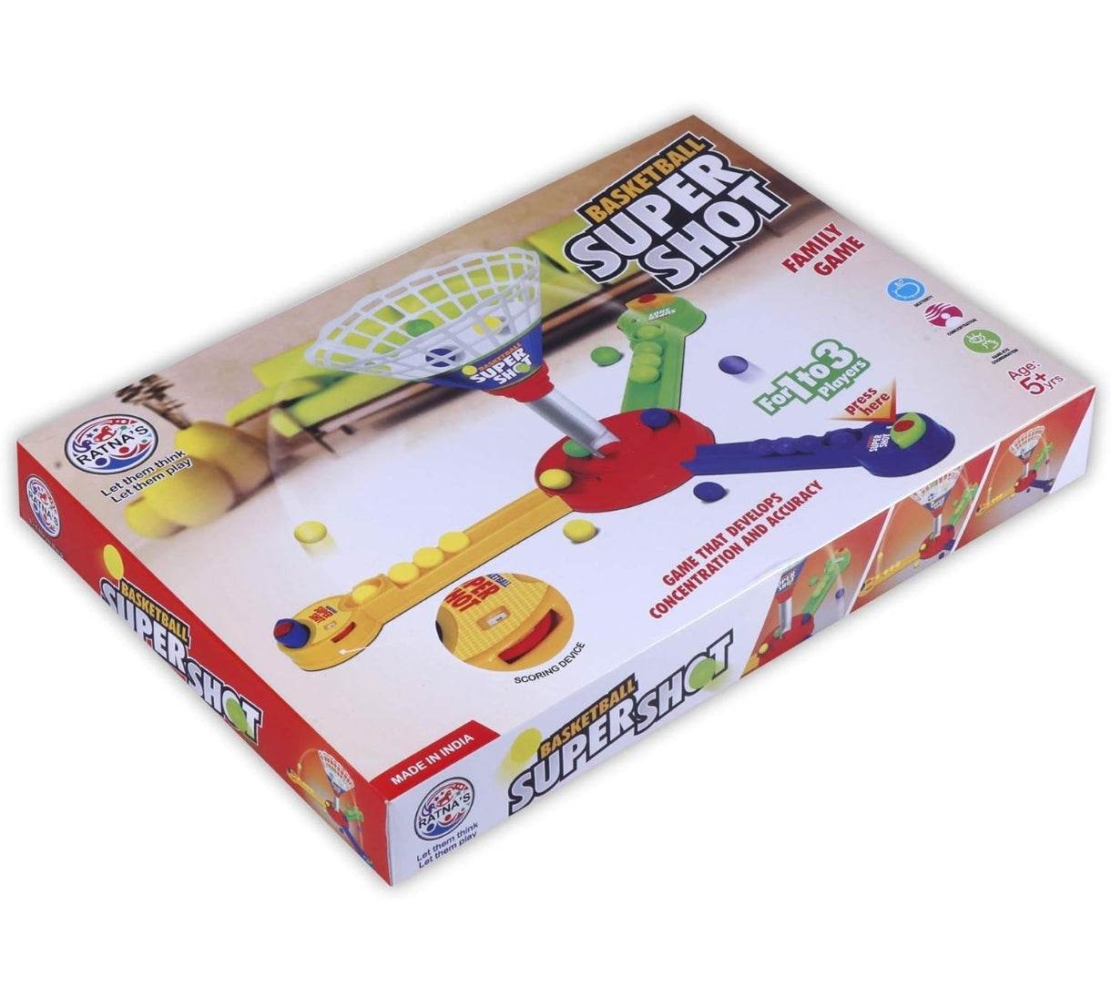 Prem Ratna super shot basketball game for kids family game set with colorful plastic parts