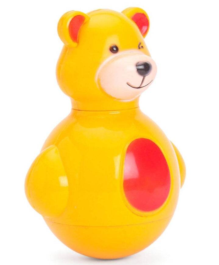 RATNA'S Teddy Roly Poly Push and Shake Wobbling Bell Sounds Musical Rattle - T-Rex the toyland Sitamarhi