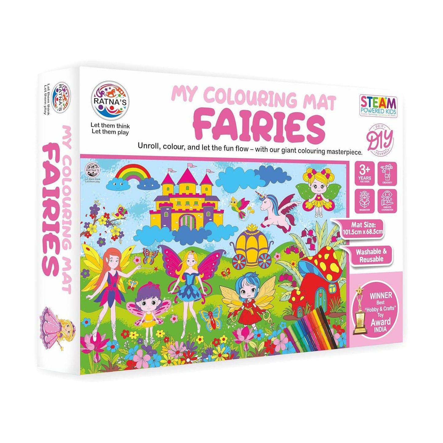 Washable coloring mat fairies by T-Rex the toyland Sitamarhi with vibrant fairy illustrations and reusable design