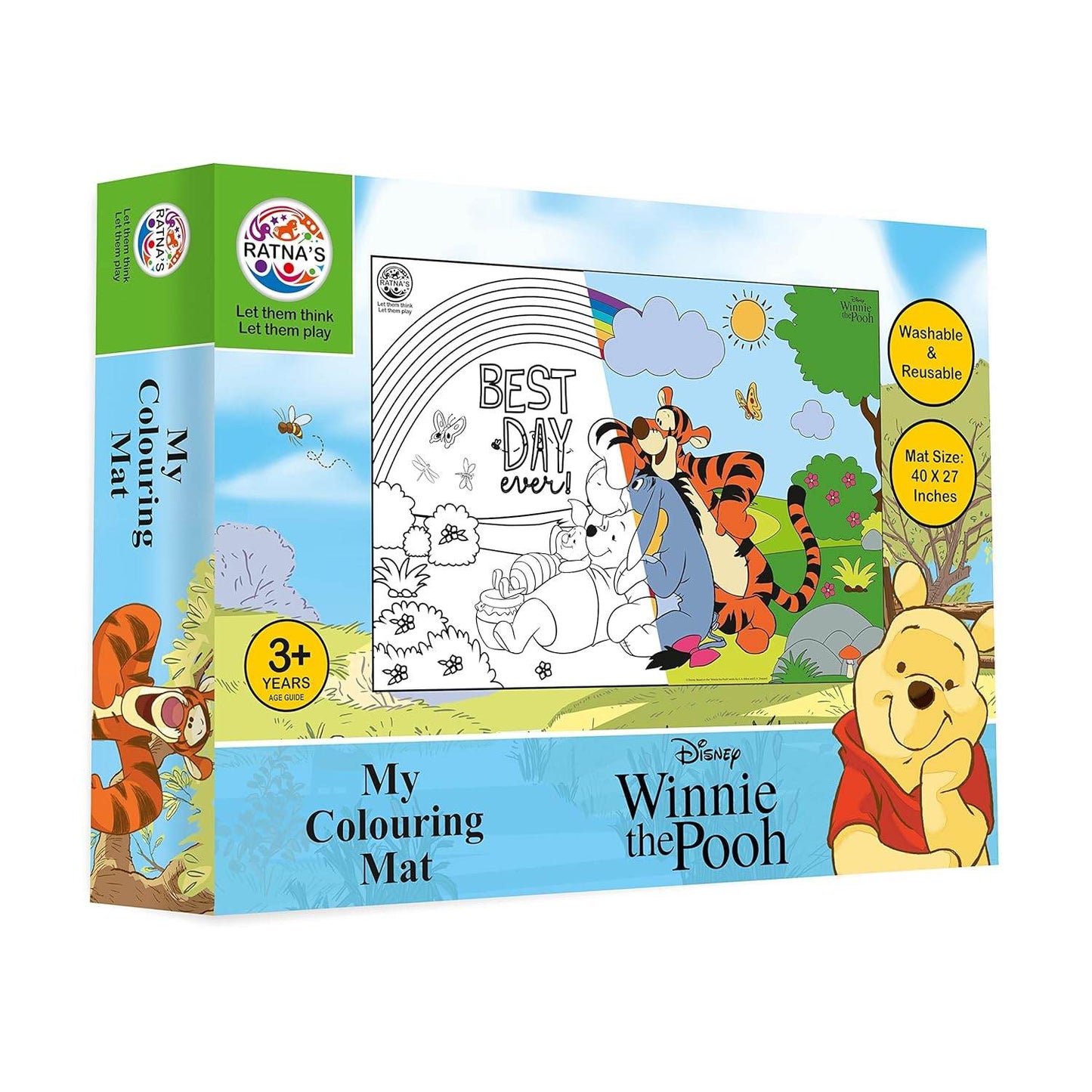 Winnie the Pooh coloring mat with washable reusable design featuring Pooh and friends from T-Rex the toyland Sitamarhi