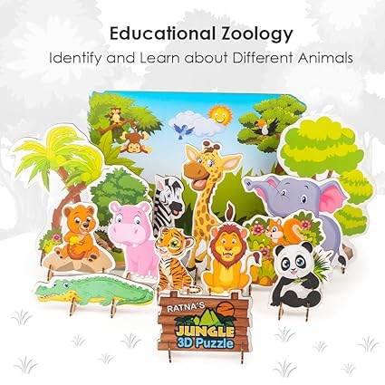 Ratna's Zoology to Create 3D Jungle with Printed Wooden Cutouts Learning & Educational Game for Kids & Toddlers - T-Rex the toyland Sitamarhi