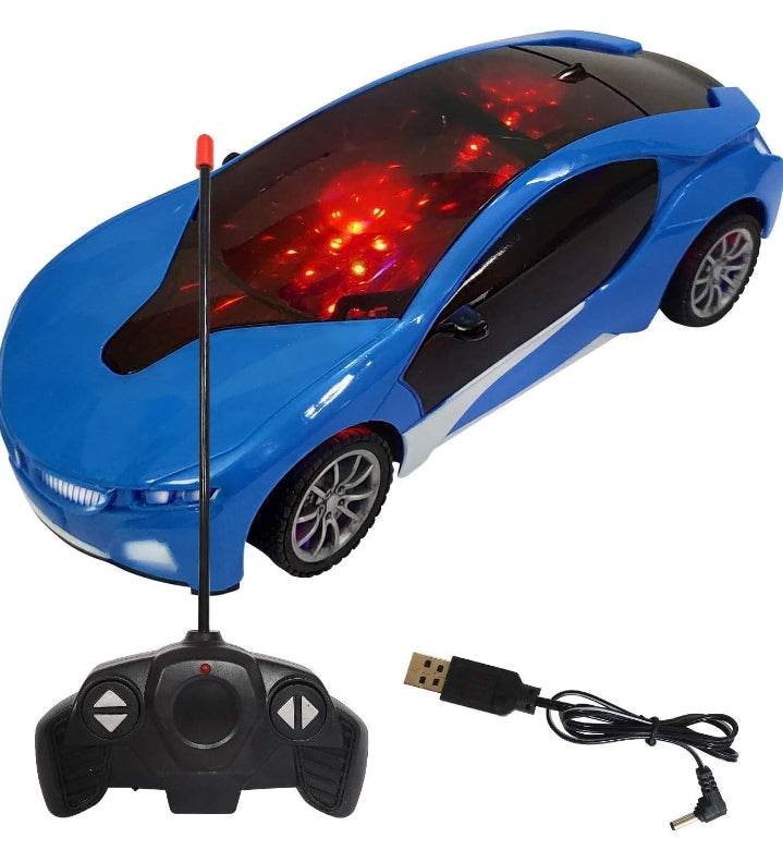 T-Rex The Toyland blue remote control car with lights including controller and USB charging cable