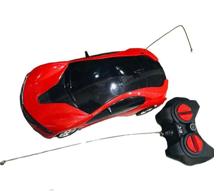 T-Rex The Toyland red and black remote control car with lights and wired controller