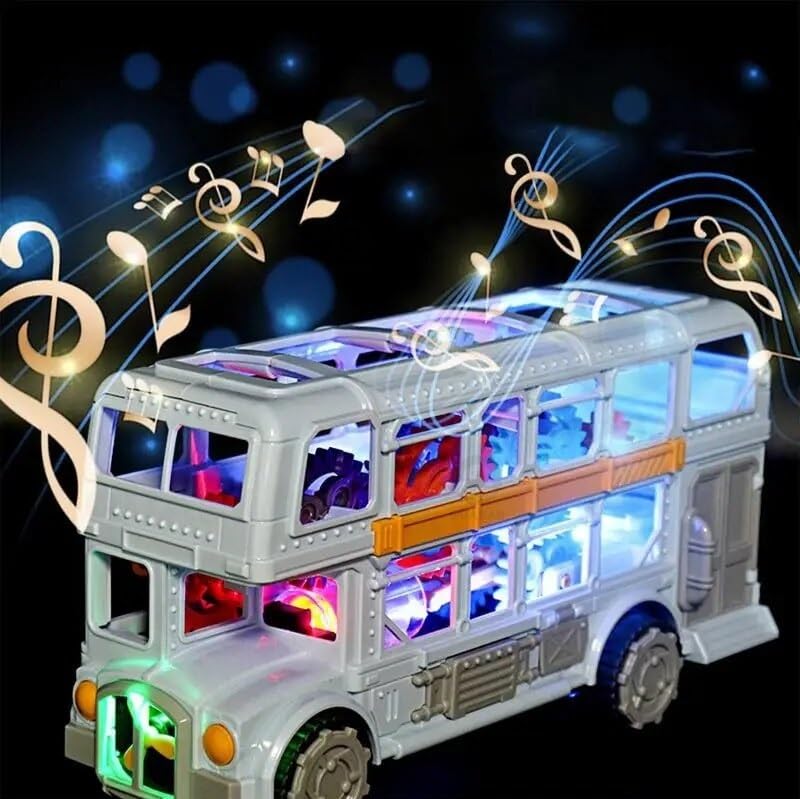 T-Rex The Toyland retro musical bus toy for kids with colorful lights and musical notes
