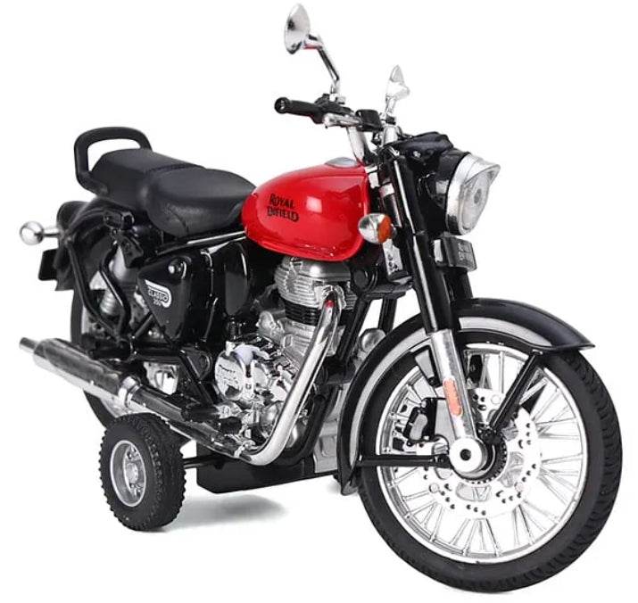 Royal Scale Model Enfield Motorcycle Toy – Pull Back Action, Detailed Miniature Replica for Collectors and Enthusiasts Classic 350 Bullet Bike DIY Motorcycle Scale Model 1:15 Interchangeable Fuel Tanks, Convertible Seats - T-Rex the toyland Sitamarhi
