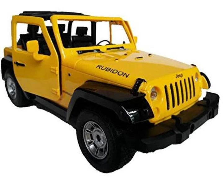 Yellow LUMO Russian jeep remote control toy with open top and detailed design