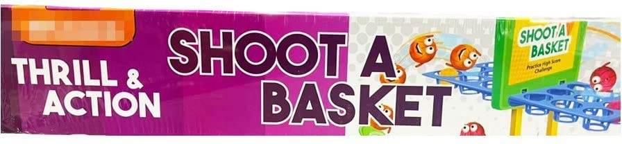 Shoot a basket game for kids with colorful hoops and animated characters for fun action play