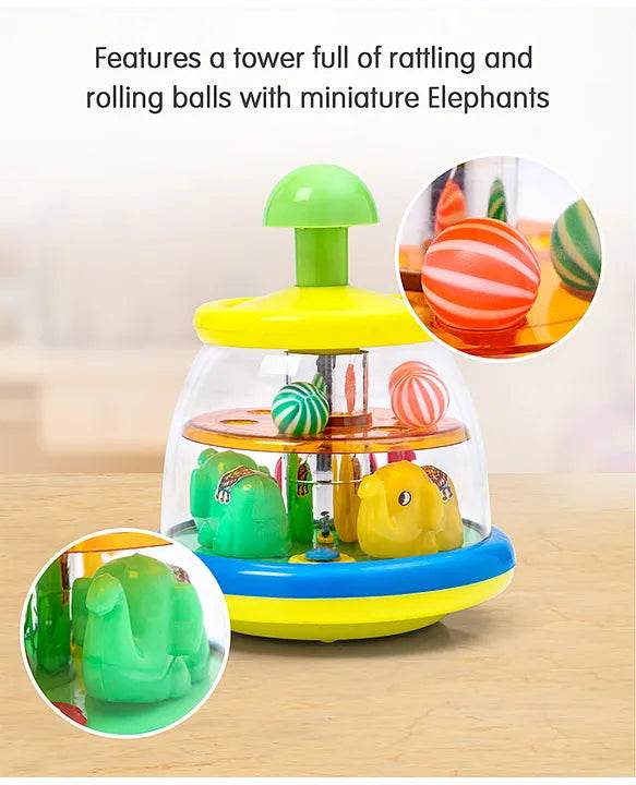SHOOTING STAR Plastic Non Toxic Push and Spin Elephant and Ball 0 to 24M+ - T-Rex the toyland Sitamarhi