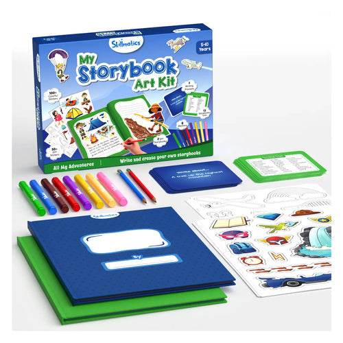 Creative writing kit ages 5-10 including storybook art kit with markers, stickers, and drawing supplies