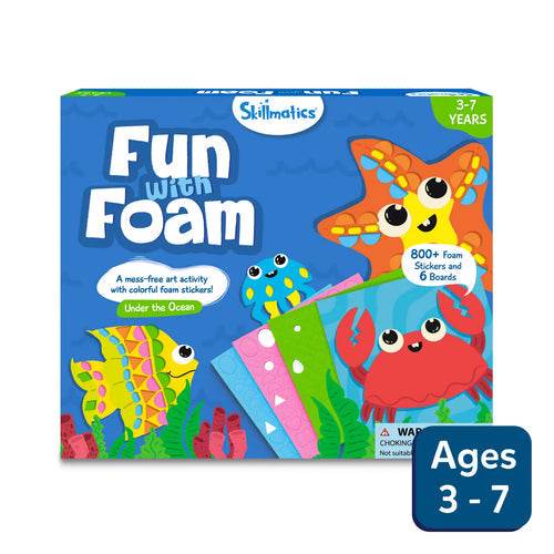 Skillmatics Fun with Foam sticker ocean craft kit with colorful foam stickers and boards for ages 3 to 7