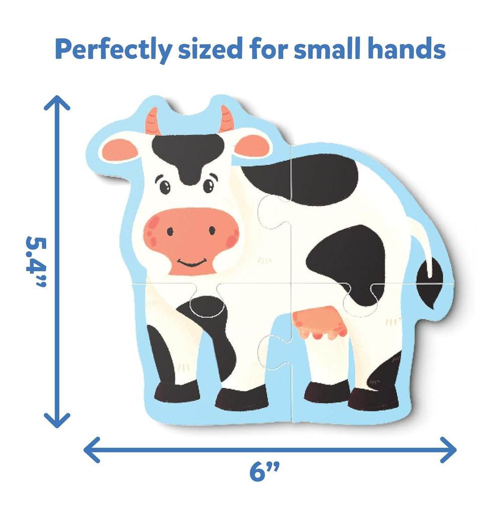 My First Puzzle Set Skillmatics cow-shaped puzzle piece measuring 6 by 5.4 inches, perfect for small hands