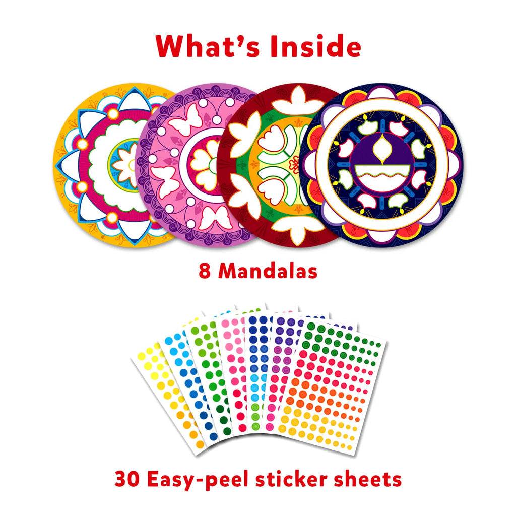 Skillmatics dot it mandla art sticker mandala art set India with 8 colorful mandalas and 30 easy-peel sticker sheets