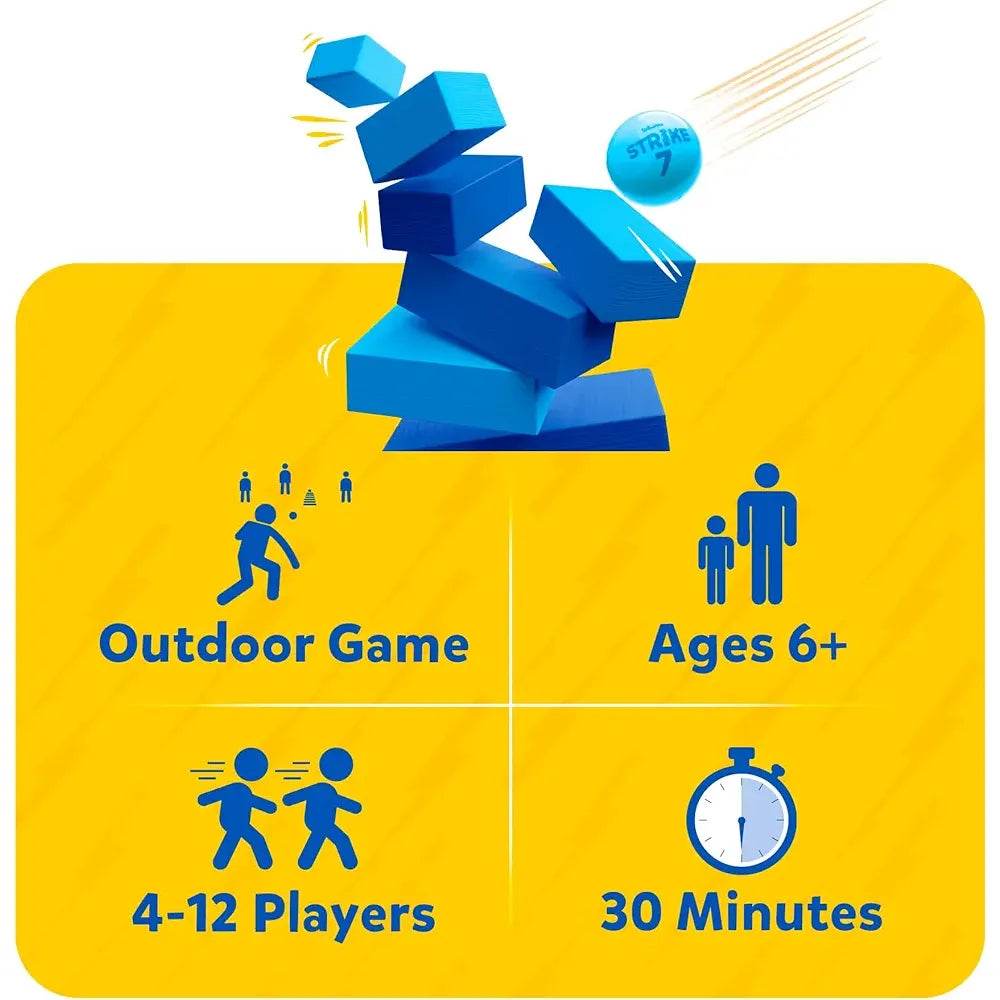 Skillmatics Strike 7 Outdoor Game - Aim, Dodge, And Stack To Victory, Fun For The Whole Family, Great Gift For Ages 6 And Up, Multicolor, Kids - T-Rex the toyland Sitamarhi