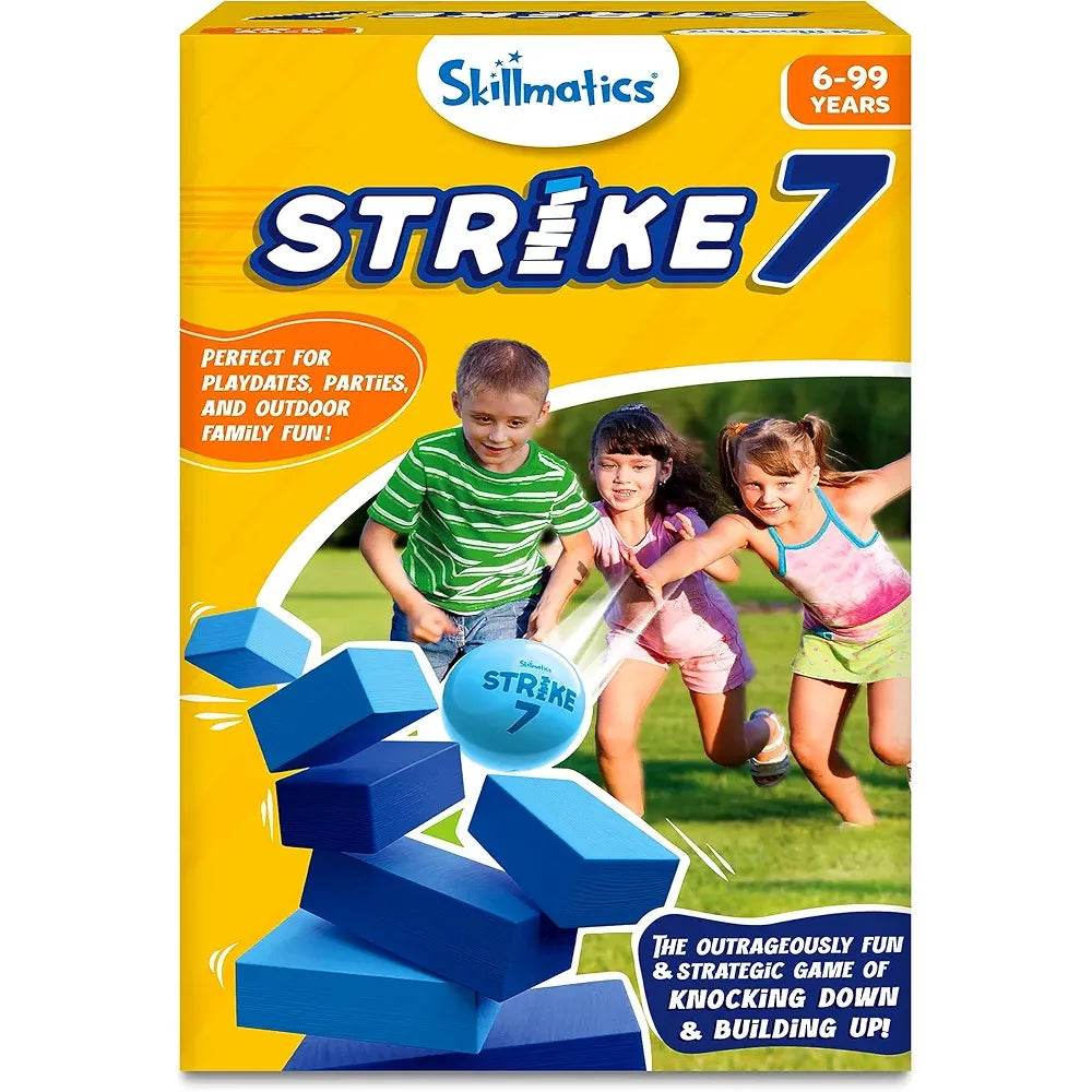 Skillmatics Strike 7 Outdoor Game - Aim, Dodge, And Stack To Victory, Fun For The Whole Family, Great Gift For Ages 6 And Up, Multicolor, Kids - T-Rex the toyland Sitamarhi