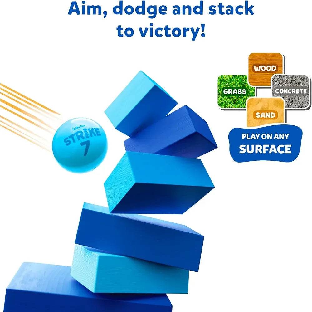 Skillmatics Strike 7 Outdoor Game - Aim, Dodge, And Stack To Victory, Fun For The Whole Family, Great Gift For Ages 6 And Up, Multicolor, Kids - T-Rex the toyland Sitamarhi