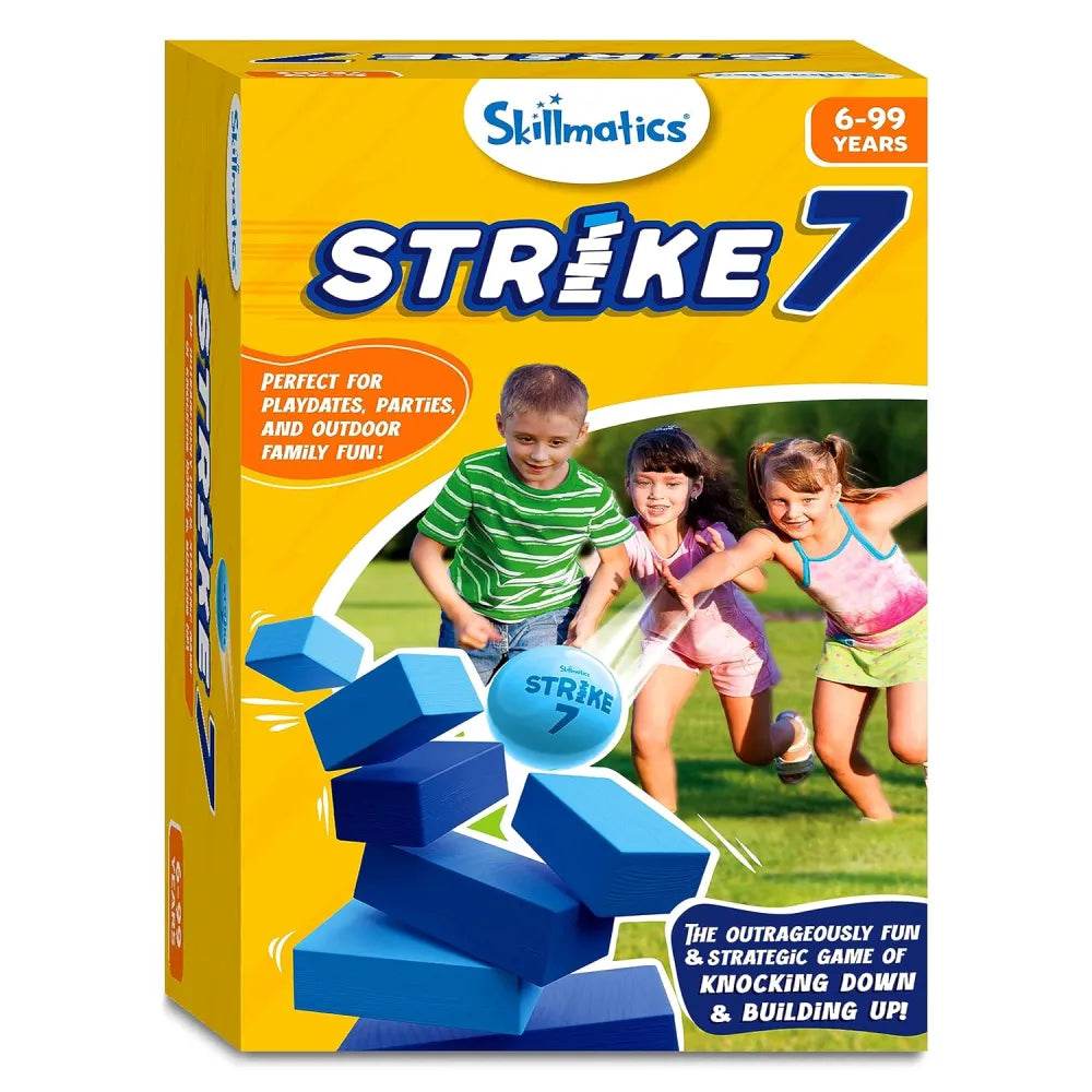 Skillmatics Strike 7 Outdoor Game - Aim, Dodge, And Stack To Victory, Fun For The Whole Family, Great Gift For Ages 6 And Up, Multicolor, Kids - T-Rex the toyland Sitamarhi