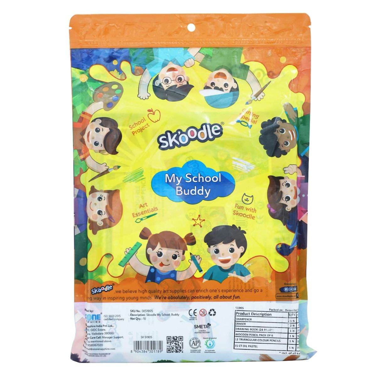 T-Rex the toyland Skoodle My School Buddy colorful school stationery kit for kids with art supplies