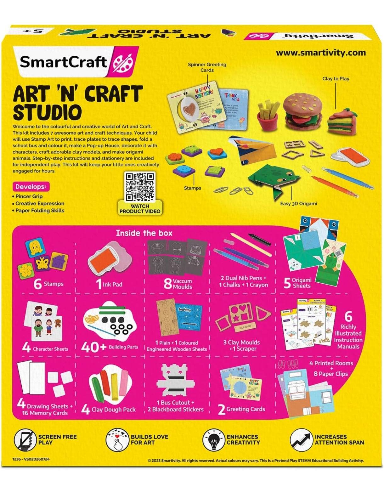 SmartCraft art and craft kit by T-Rex the toyland Sitamarhi creative birthday gift for kids with stamps clay and drawing sheets