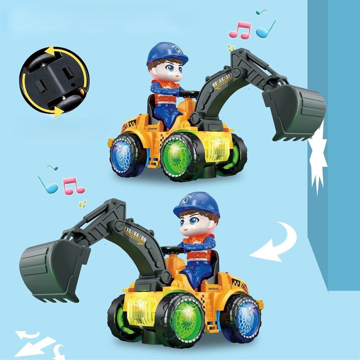 Musical super truck engineering toy with colorful lights and movable excavator arm by T-Rex the toyland Sitamarhi