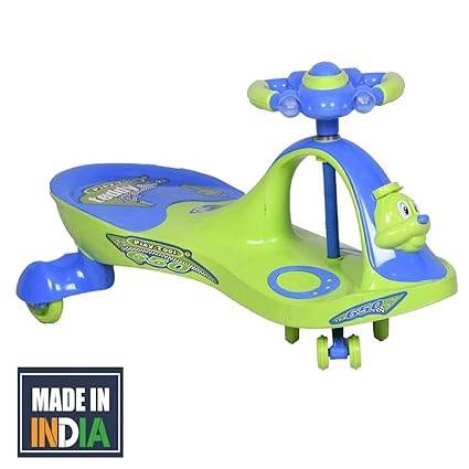 Teddy Magic Car Ride on, Racing Car, Fun Activity Car, Riding Car, Non Battery Operated Car, Kids Playing Scooter, Fun Riding Car for Kids with Music, Light with Wide Foot Rest, Spacious Seat, Steering Wheels Indoor Outdoor-Green - T-Rex the toyland Sitamarhi