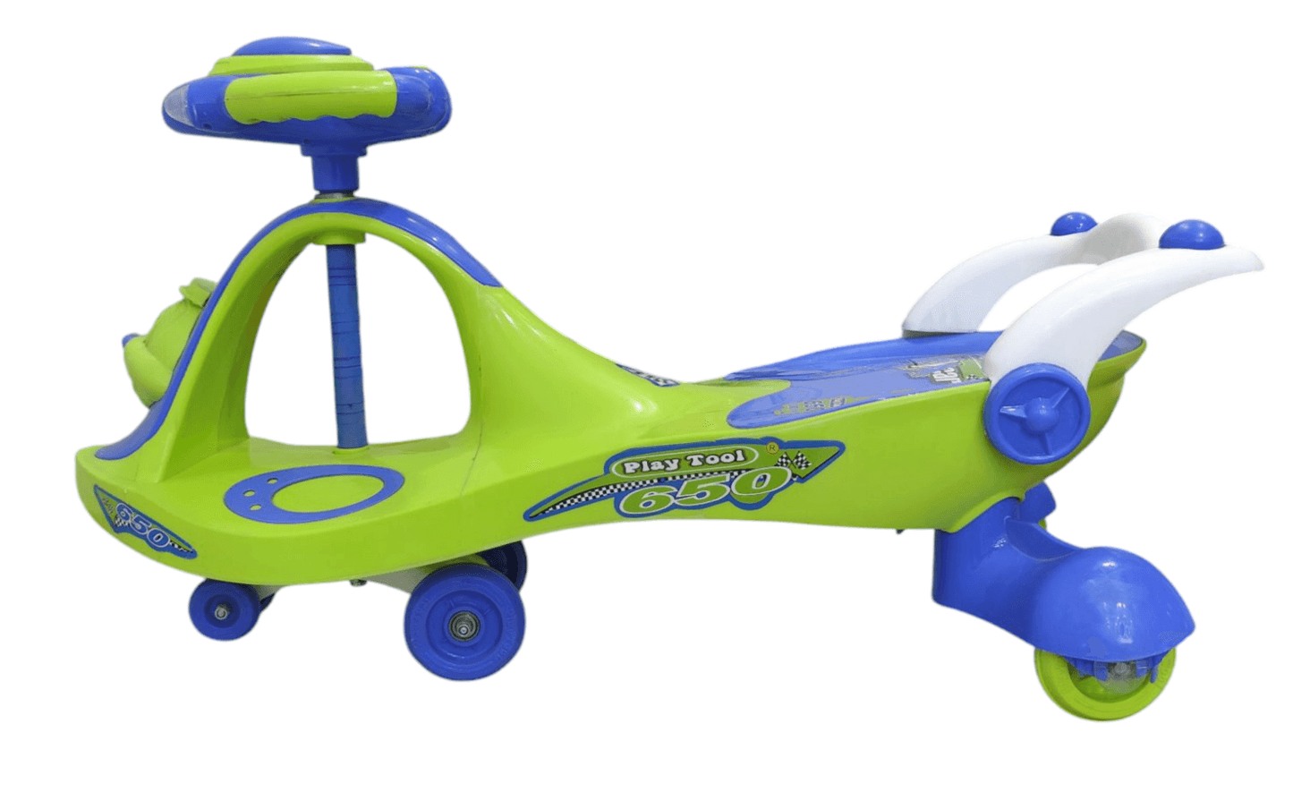 Teddy Magic Car Ride on, Racing Car, Fun Activity Car, Riding Car, Non Battery Operated Car, Kids Playing Scooter, Fun Riding Car for Kids with Music, Light with Wide Foot Rest, Spacious Seat, Steering Wheels Indoor Outdoor-Green - T-Rex the toyland Sitamarhi