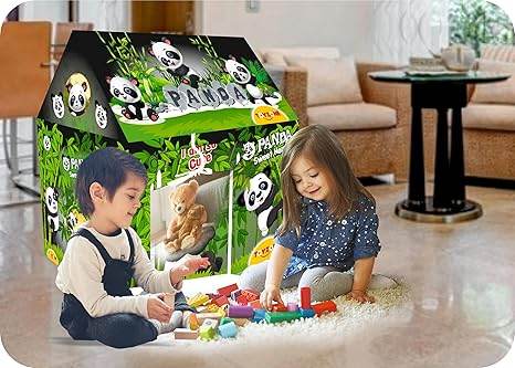 Tent House Play Set- Panda | Kids Tent House | Panda Kids Tent | Light Weight | Outdoor & Indoor Play Tent | Easy to Assemble | for Age 2+ Years - T-Rex the toyland Sitamarhi