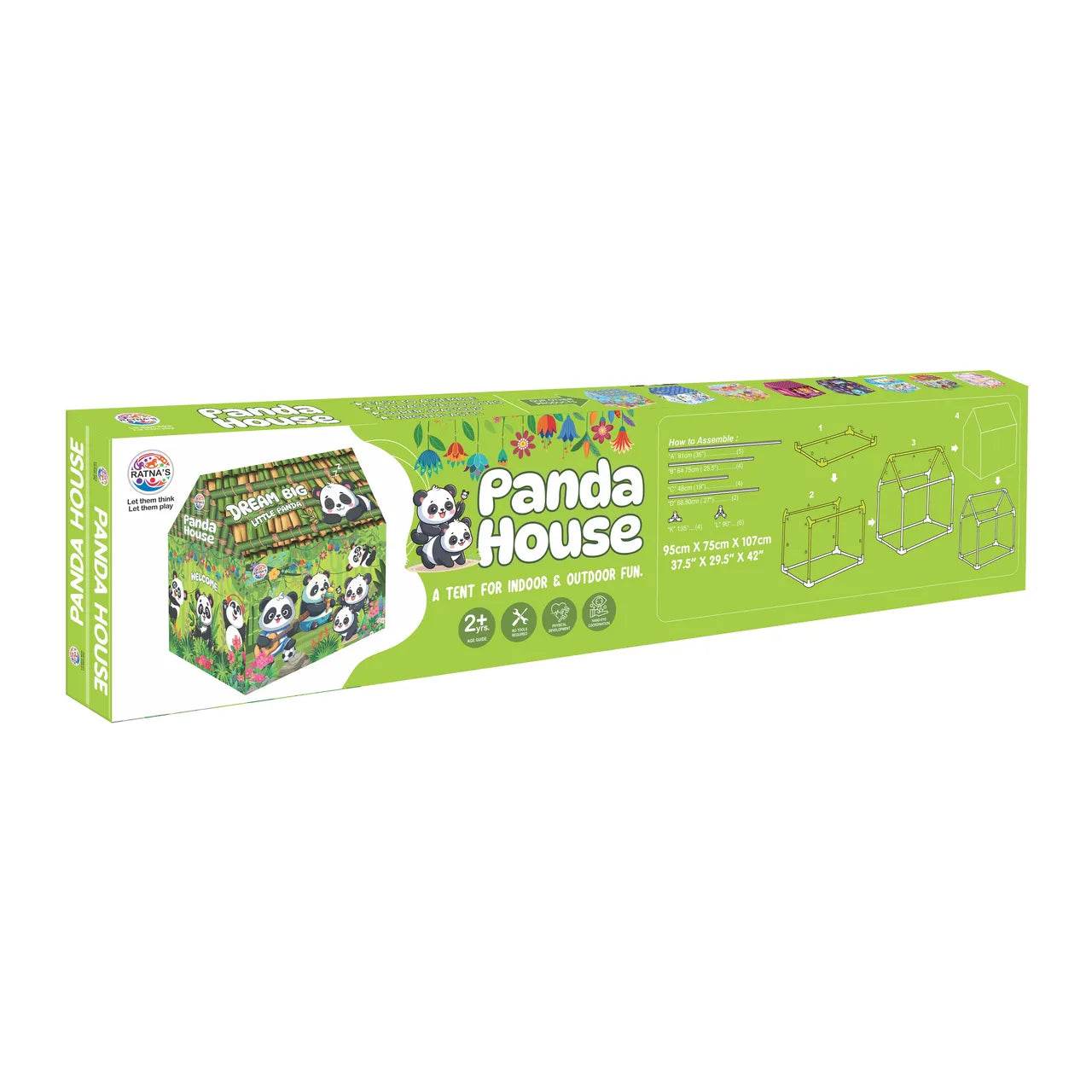 Tent House Play Set- Panda | Kids Tent House | Panda Kids Tent | Light Weight | Outdoor & Indoor Play Tent | Easy to Assemble | for Age 2+ Years - T-Rex the toyland Sitamarhi