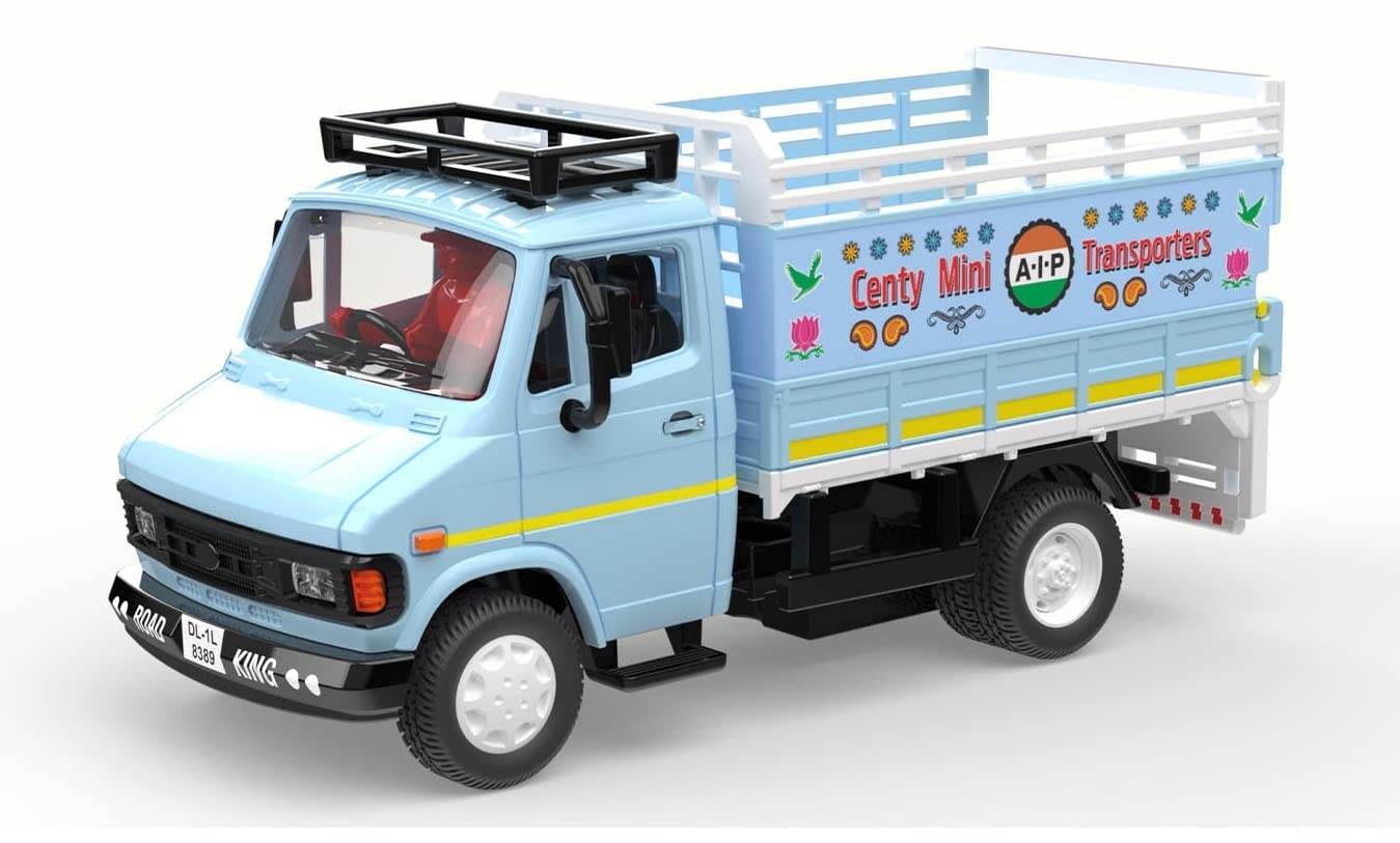 Blue plastic truck toy for kids with detailed cabin and colorful bed decals from T-Rex the toyland Sitamarhi
