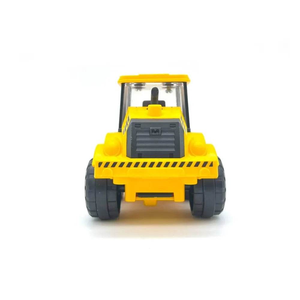 Yellow Tonka rolling force toy vehicle construction bulldozer with black wheels front view