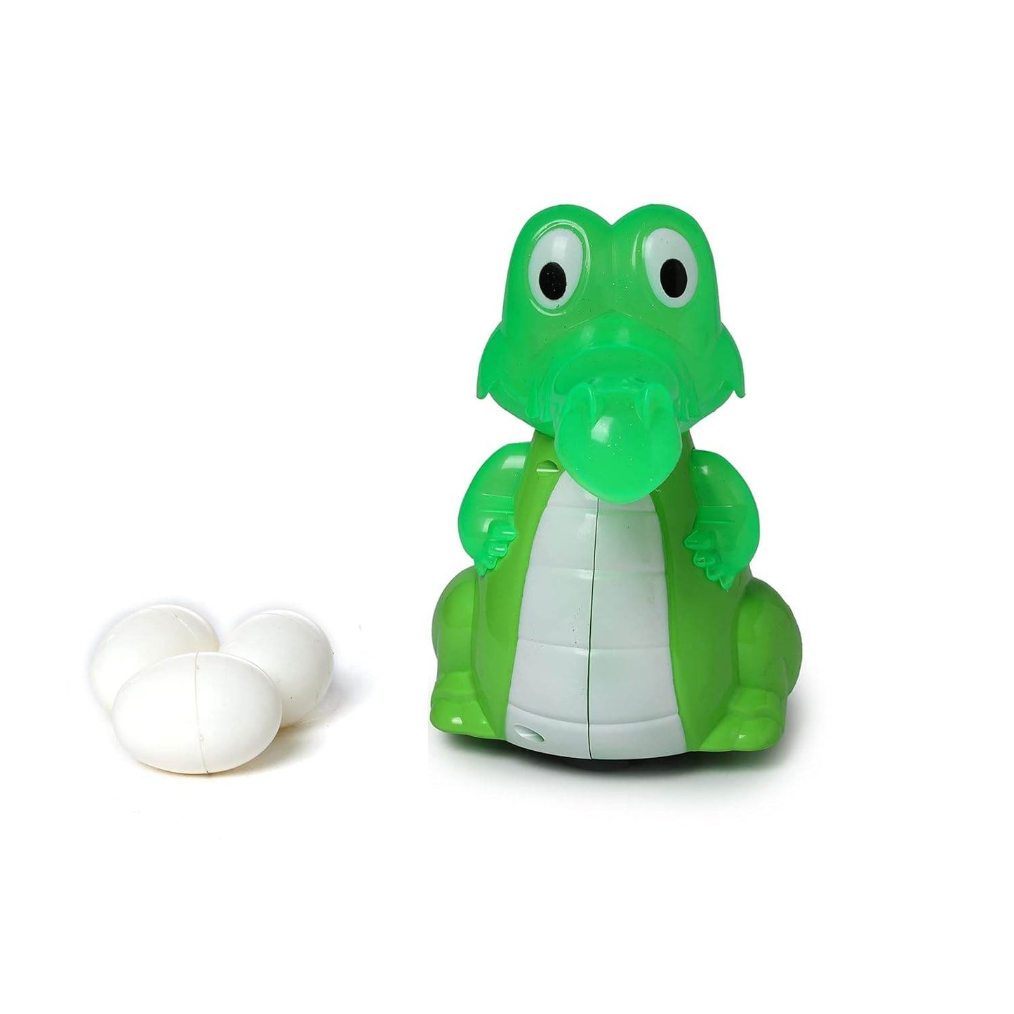 Toyzone musical crocodile bump and go toy in green with three white plastic balls