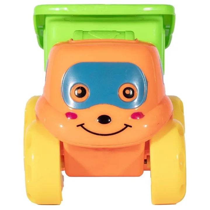Colorful rattling dumper toy truck with smiling face design by T-Rex the toyland Sitamarhi