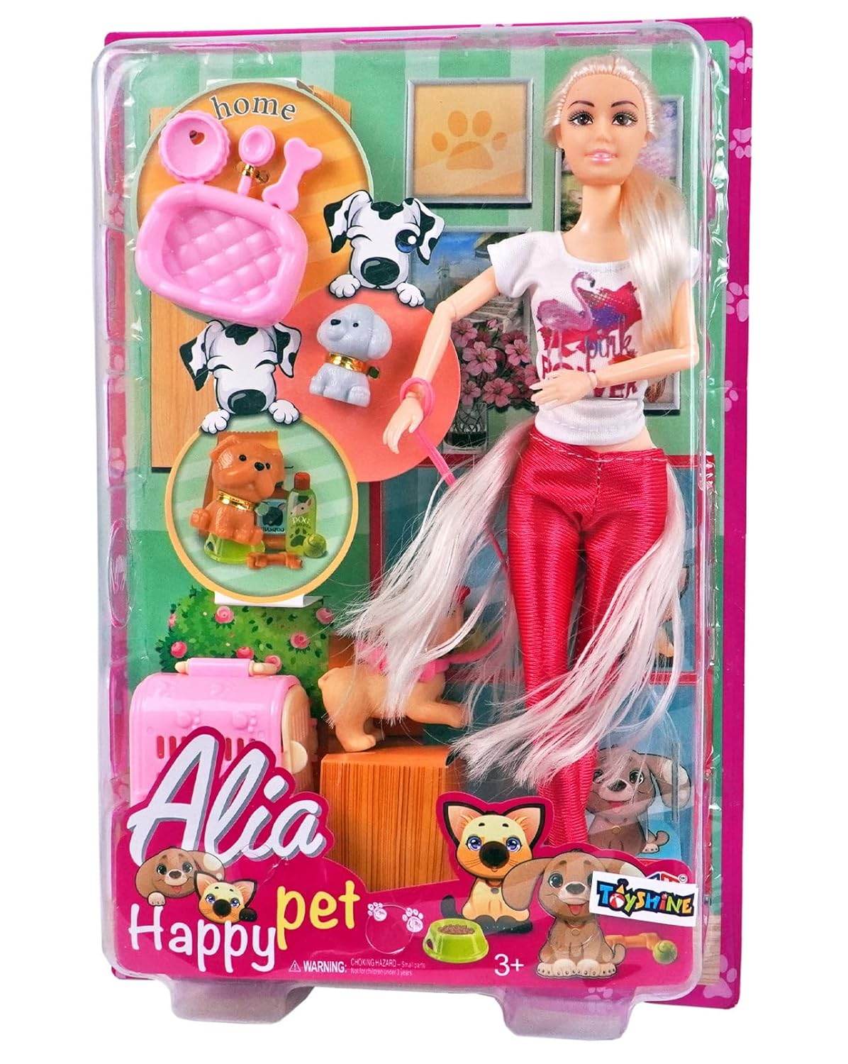 Alia Happy Pet doll with pet accessories role play toy set for girls by T-Rex the toyland