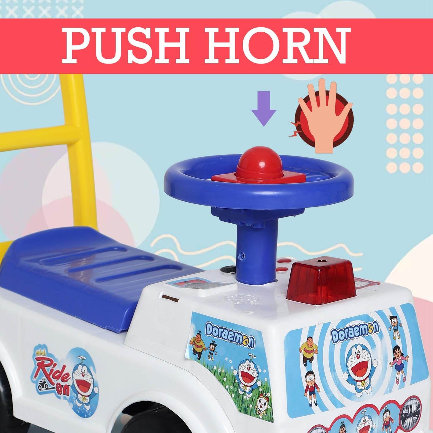 Toyzone Doraemon Mini Ride On-53217 | Baby Car | Kids Car | Toy Car| Push Car| Storage and Backrest | Swing Car| Ride on Car with Music & Horn - T-Rex the toyland Sitamarhi